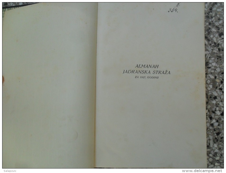 ALMANAH JADRANSKA STRAZA 1927 - Andere & Zonder Classificatie