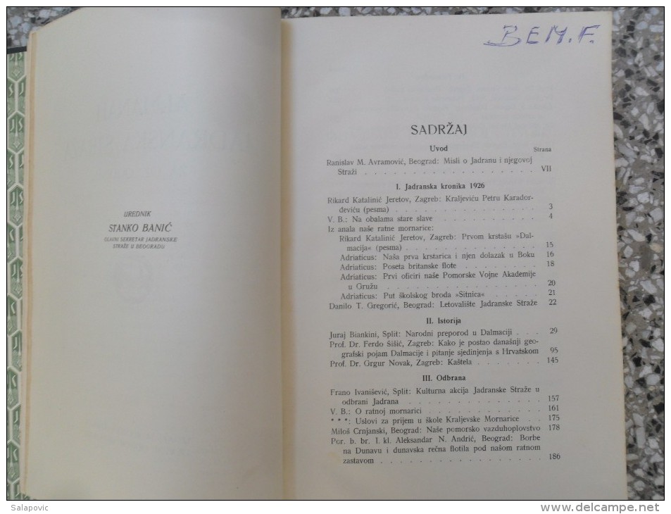 ALMANAH JADRANSKA STRAZA 1927 - Sonstige & Ohne Zuordnung