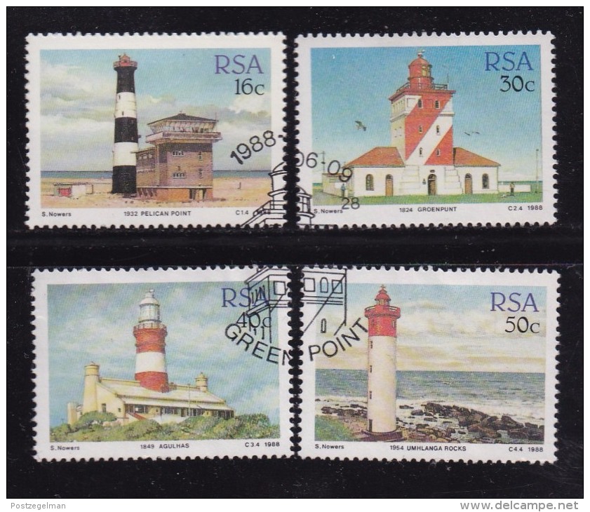 SOUTH AFRICA 1988 CTO Stamp(s) Lighthouses 739-742 #3595 - Lighthouses