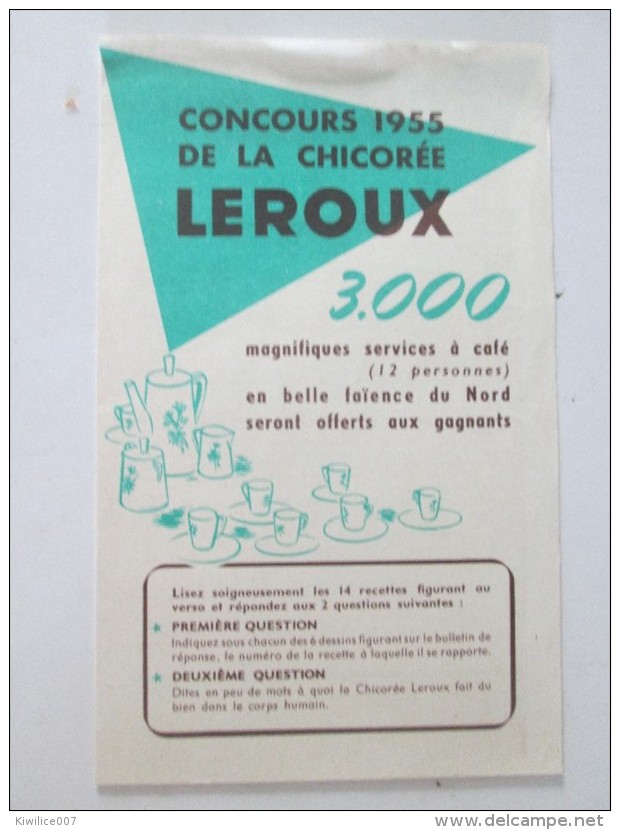 Concours De La Chicorée LEROUX     1955 - Non Classés