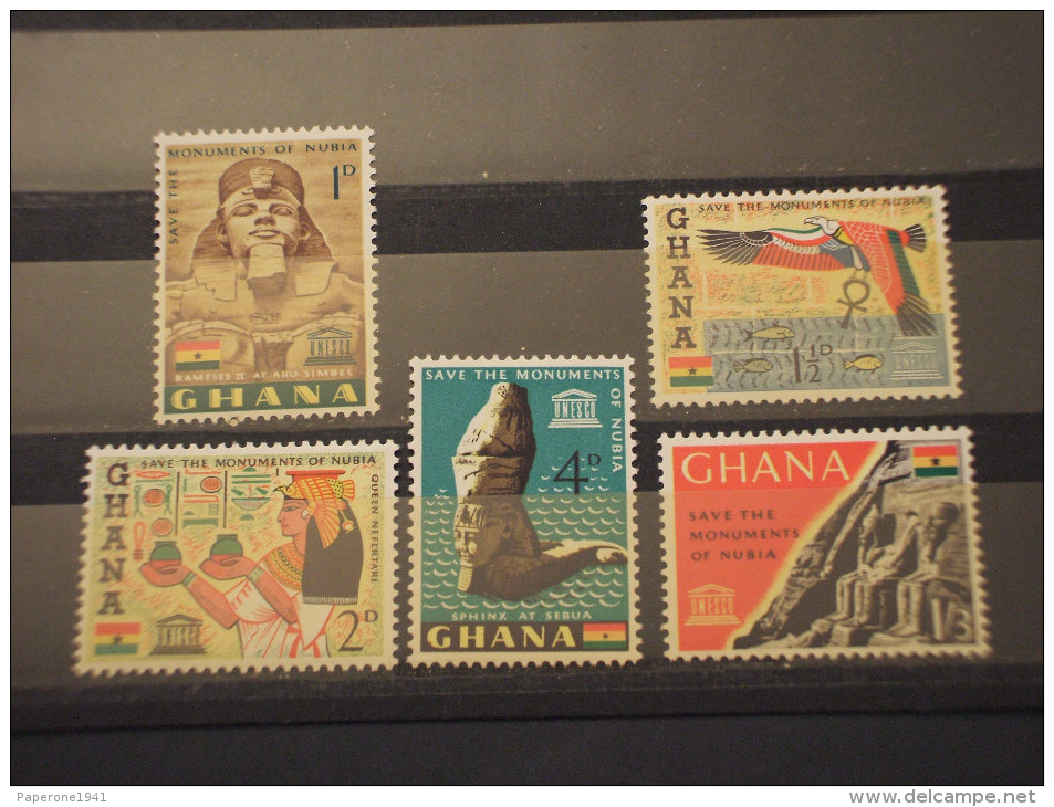 GHANA - 1963 NUBIA 5 VALORI - NUOVI(++) - Ghana (1957-...)