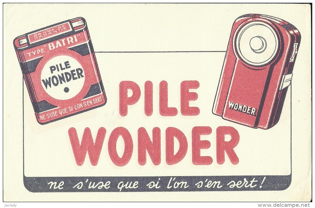 Buvard -- Pile Wonder.  .         (2 Scans) - Batterien