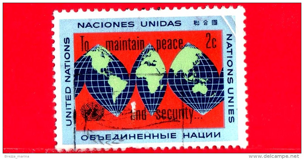 ONU - Nazioni Unite - Usato - 1964 - Mappa - World Map - 2 - Used Stamps