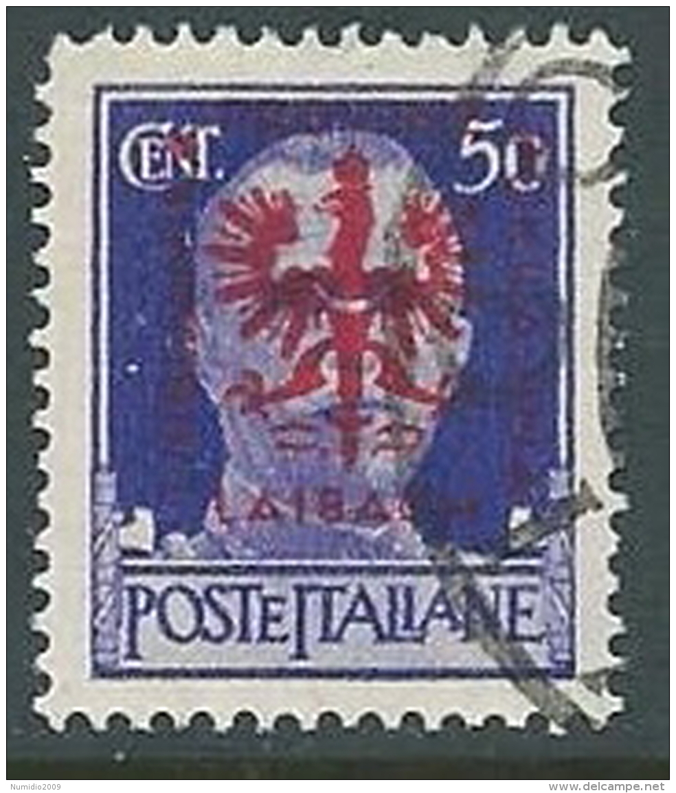 1944 OCCUPAZIONE TEDESCA LUBIANA USATO EFFIGIE 50 CENT - P2-4 - Deutsche Bes.: Lubiana