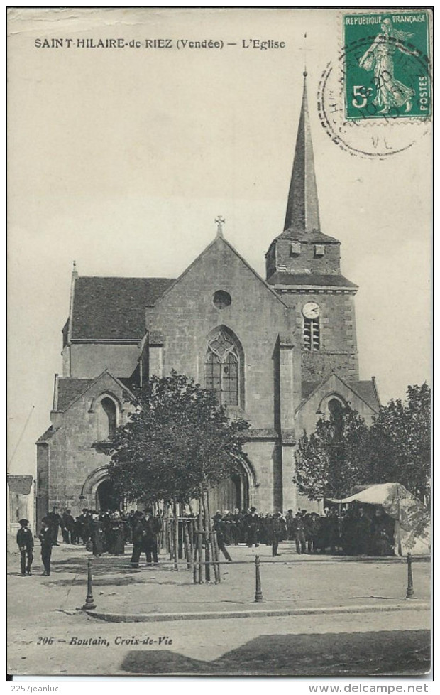 CP - 85 - Saint Hilaire De Riez L'Eglise   En 1910. - Saint Hilaire De Riez