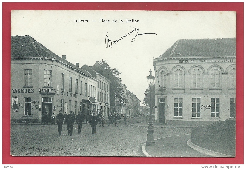 Lokeren - Statieplaats / Place De La Station  - 1908 ( Voir Verso ) - Lokeren