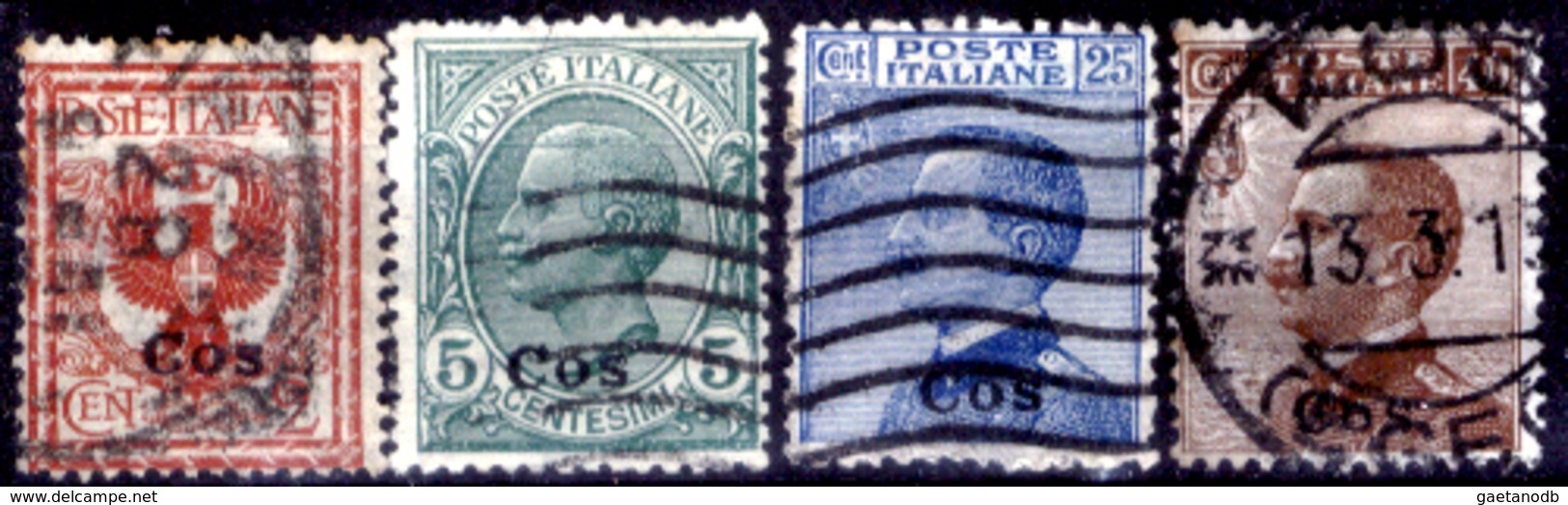 Italia-F01216 - Egeo - Coo 1912: Sassone N.  1, 2, 5, 6 (o) Used - Privo Di Difetti Occulti - Aegean (Coo)