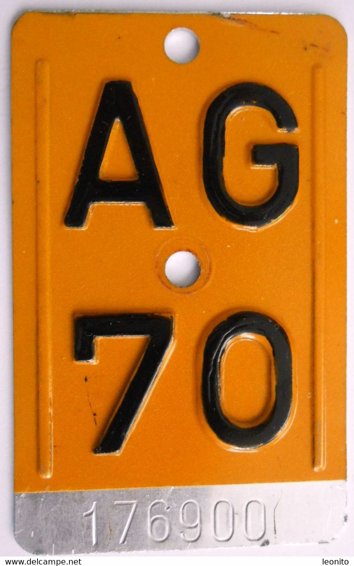 Velonummer Mofanummer Aargau AG 70 - Number Plates