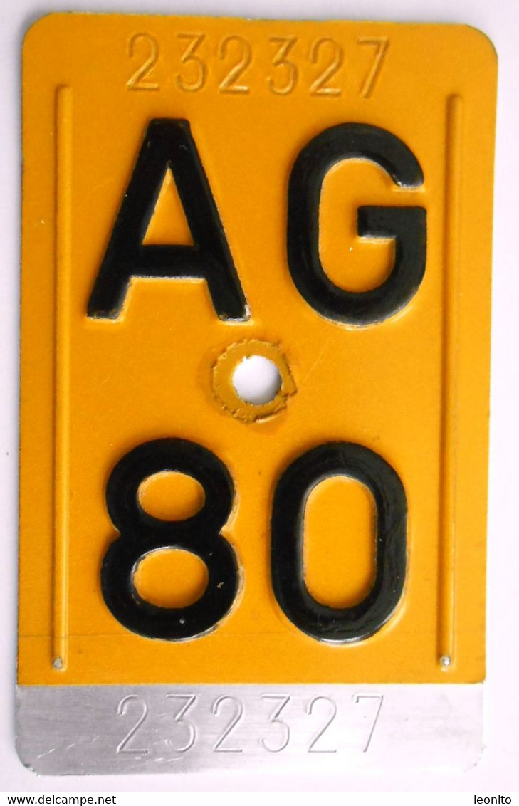 Velonummer Mofanummer Aargau AG 80 - Placas De Matriculación