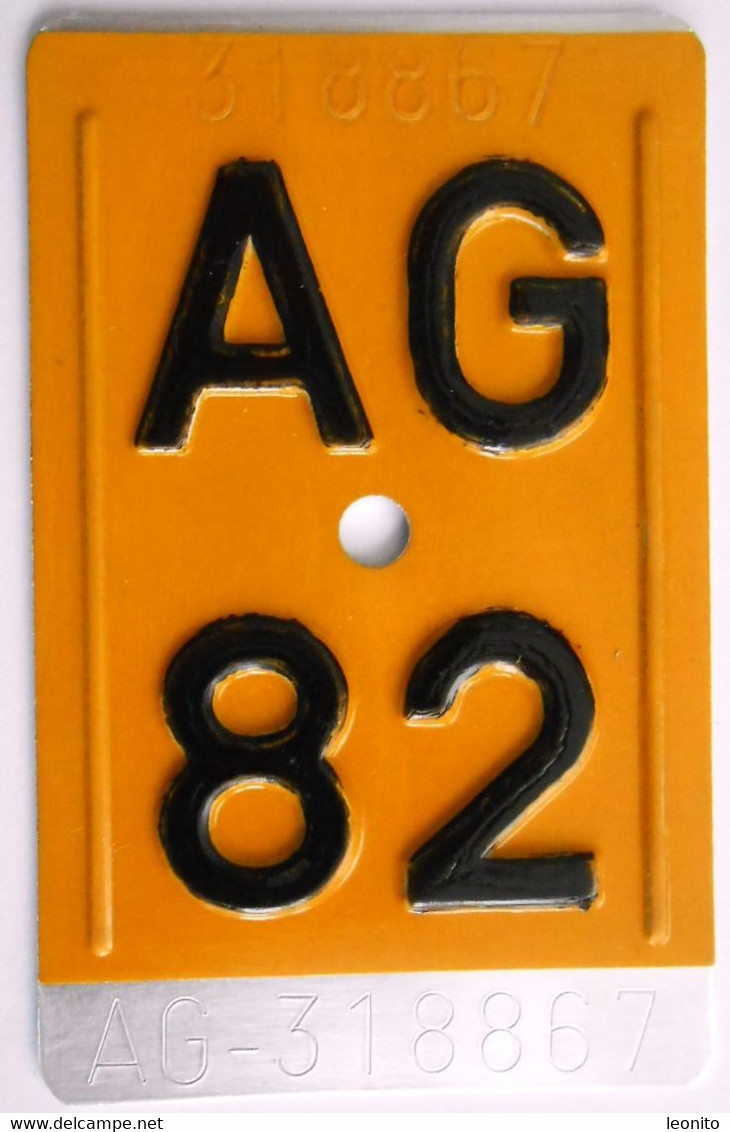 Velonummer Mofanummer Aargau AG 82 - Number Plates