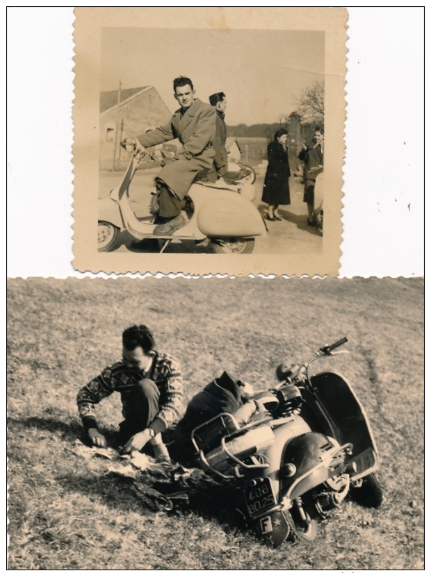 N° 211 - Deux Photos Thème Du Scooter - Automobiles