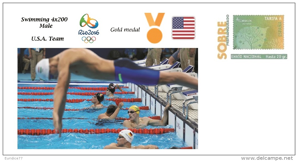 Spain 2016 - Olympic Games Rio 2016 - Gold Medal Swimming 4x200. Male USA Cover - Otros & Sin Clasificación