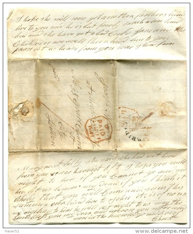 Very Large (4 Pages) Letter MOORBRIDGE To London - ...-1840 Prephilately