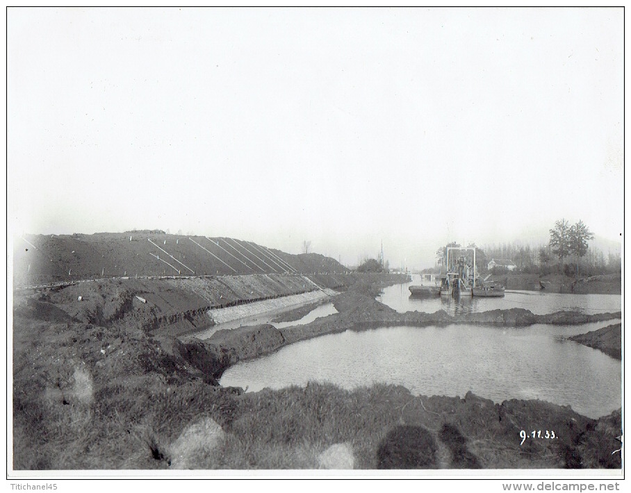 NEERHAREREN - FOTOKAART 09/11/1933 (22.5 X 17 Cm) - Verdiepen Van Het Albertkanaal - Baggeren - Lanaken