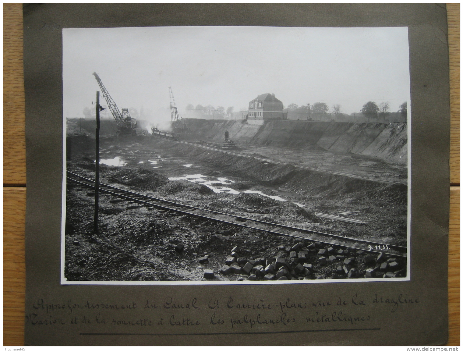 LANAKEN - FOTOKAART (23 X 17 Cm) Du 09/11/1933 - Bouw Van De Sluis Van LANAKEN - Uitdieping Van Het Albertkanaal - Lanaken