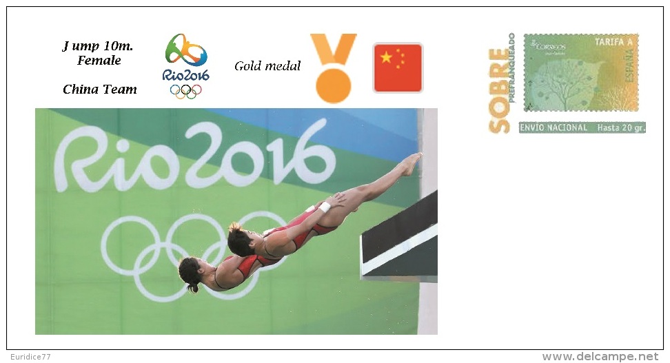 Spain 2016 - Olympic Games Rio 2016 - Gold Medal Trampoline Jump 10m. Female China Cover - Otros & Sin Clasificación