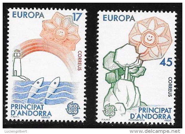 N°  194 / 195     EUROPA   ANDORRE  ESPAGNOL -  NEUF  PROTECTION DE LA NATURE 1986 - Nuevos