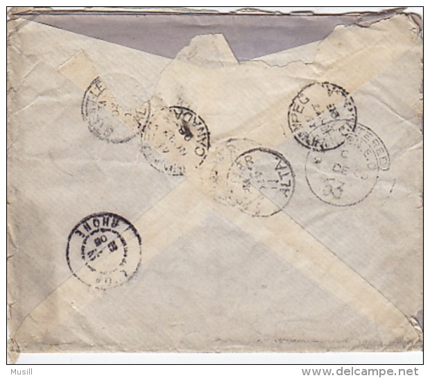 Lettre Recommandée Expédiée De Stettler à Lyon. Cachet Postal "STETTLER ALTA". 1908 - Covers & Documents