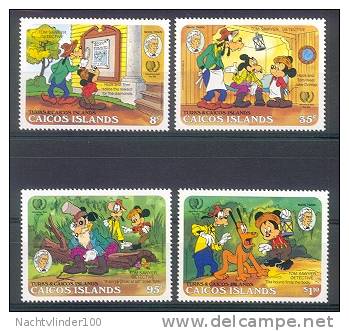 NctD131 WALT DISNEY MICKEY ALS TOM SAWYER Goofy, Pluto, Mickey MARK TWAIN CAICOS 1985 PF/MNH - Disney