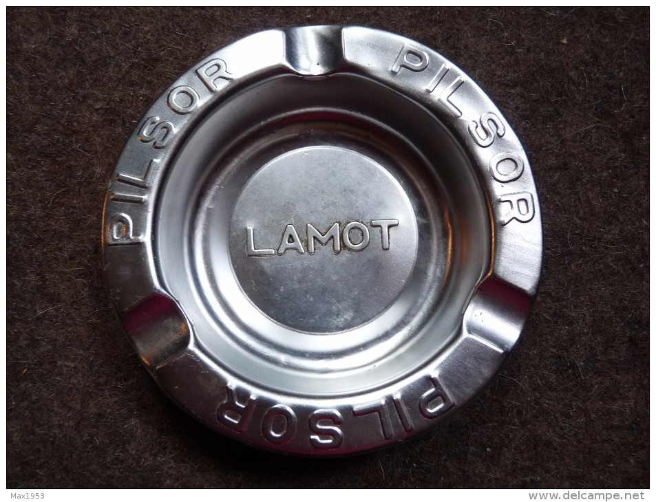 BRASSERIE- CENDRIER - PILSOR LAMOT  -  - Doré, Rond, Diamètre 12,5 Cm,  Métal - Cendriers