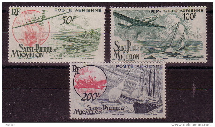 ST PIERRE ET MIQUELON - POSTE AERIENE PA N°18 A 20 - NEUF SANS TRACE DE CHARNIERE - COTE 60€. - Unused Stamps