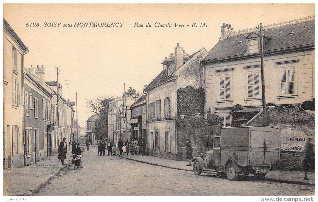 CPA 95  SOISY SOUS MONTMORENCY RUE DU CHEMIN VERT Animée - Soisy-sous-Montmorency