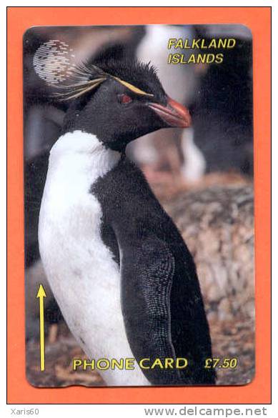 FALKLAND:FLK-1A £7.50 GPT Card ´Penguins´ 1CWFA - Falkland Islands