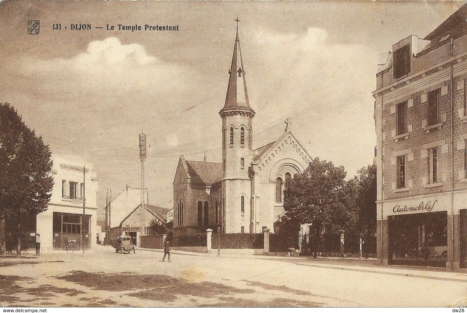 Dijon - Le Temple Protestant - Garage Automobiles - Carte M.O. N° 131 Non Circulée - Dijon