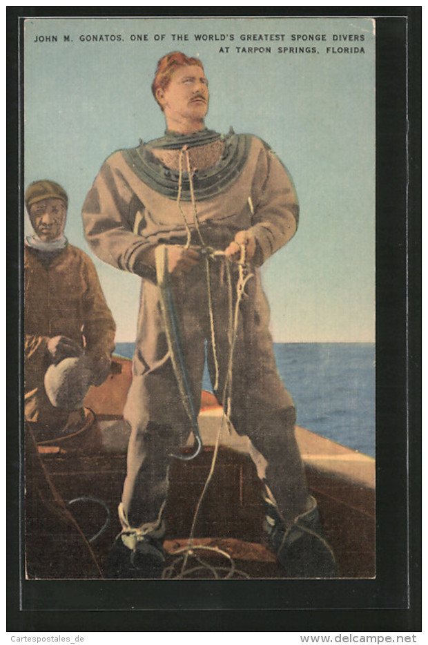 AK Tarpon Springs, John M. Gonatos, One Of The World's Greatest Sponge Divers, Taucher - Pêche