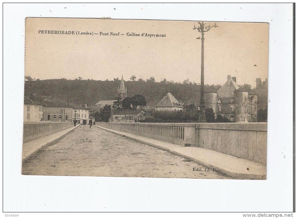 PEYREHORADE (LANDES) PONT NEUF COLLINE D'ASPREMONT 1924 - Peyrehorade