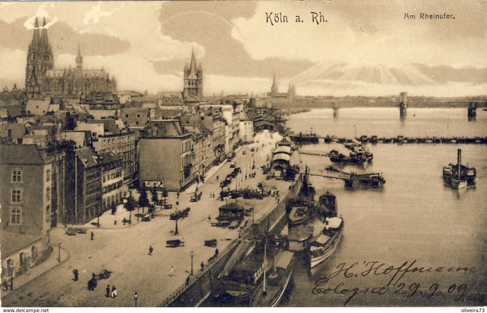 KÖLN A. Rh. Am Rheinufer  (1909), 2 Scans - Koeln