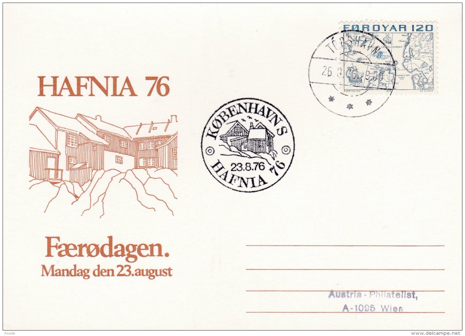 Faroe Islands Card P/m Torshavn1976 Hafnia Færødagen  (G86-36C) - Exposiciones Filatélicas