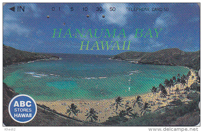 Télécarte Japon - Site HAWAII / Série ABC STORES - Baie HANAUMA BAY - Japan Phonecard USA Rel. Telefonkarte - 824 - Hawaï
