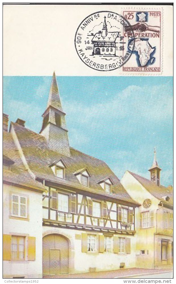 46521- KAYSERSBERG- ALBERT SCHWEITZER  BIRTH HOUSE, MAXIMUM CARD, 1965, FRANCE - Albert Schweitzer