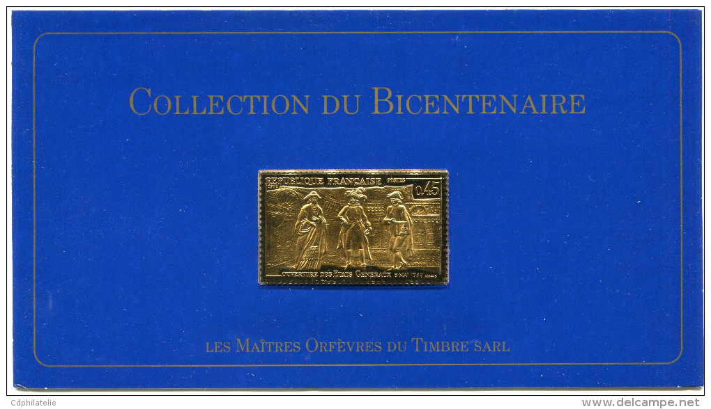 FRANCE 20 ème TIMBRE DE LA COLLECTION DU BICENTENAIRE LE N°1678 SALLE DES ETATS GENERAUX ET REPRESENTANTS DES TROIS..... - French Revolution