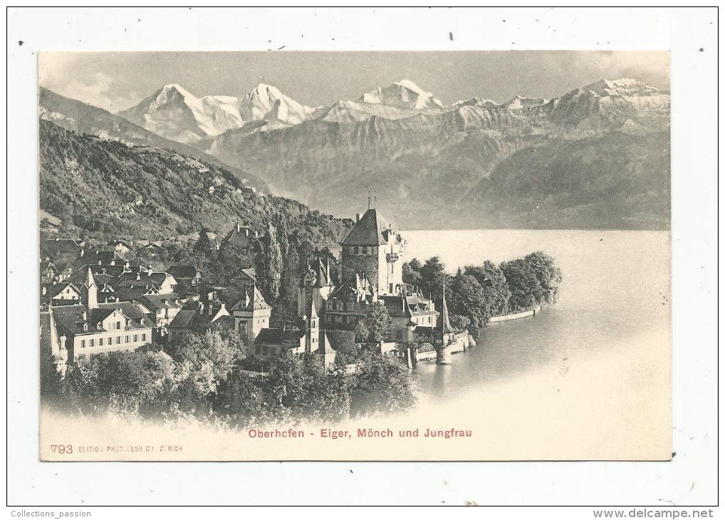 G-I-E , Cp , SUISSE , Oberhofen ,Eiger , Mönch Und Jungfrau , Dos Simple , Vierge - Oberhofen Am Thunersee