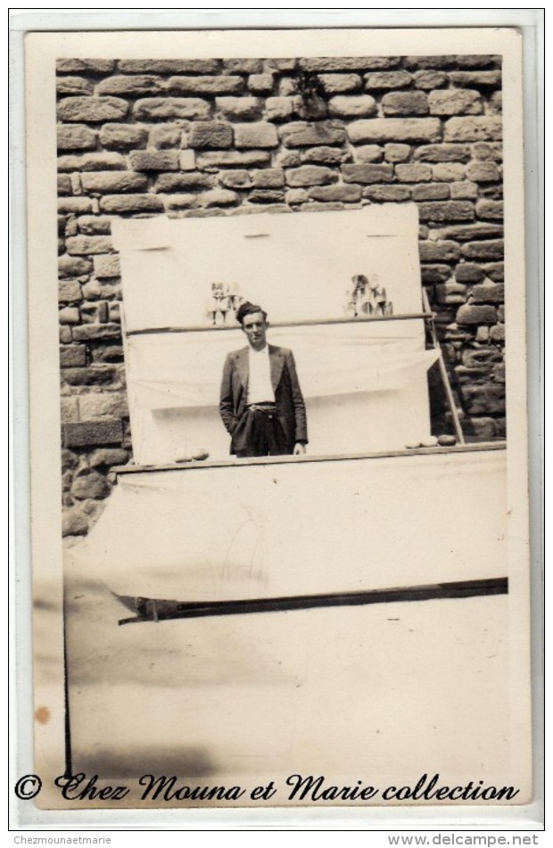 LE CHAMBOULE TOUT - LANCER DE BALLES - STAND DE TIR SUR DES CONSERVES - FETE FORAINE - CARTE PHOTO - Andere & Zonder Classificatie