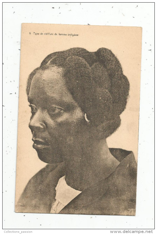 G-I-E , Cp , Ethnique , Afrique , Femme , Type De Coiffure De Femme Indigéne , Vierge , N° 9 , Ed : Decoster - Afrique