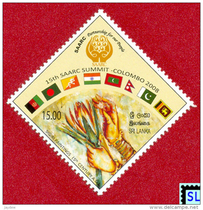 Sri Lanka Stamps 2008, 15th SAARC Summit Colombo, Flags, MNH - Sri Lanka (Ceylon) (1948-...)