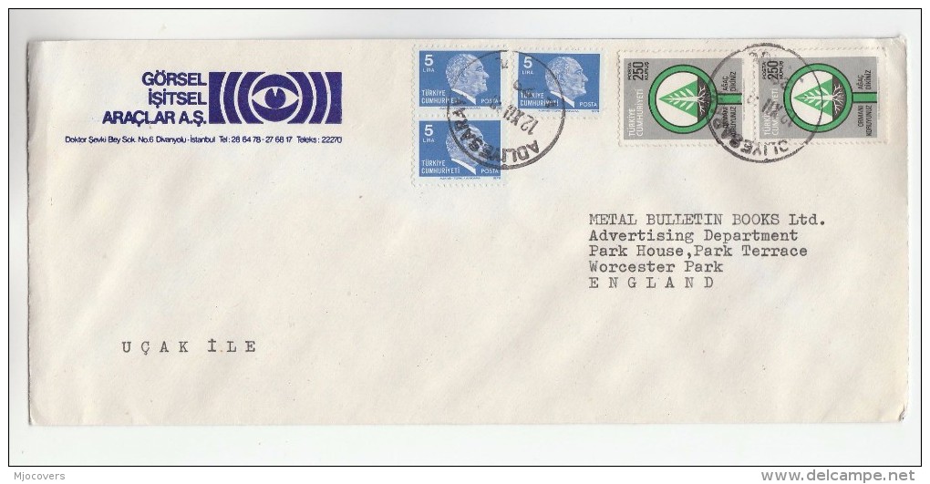 TURKEY  Illus ADVERT COVER Multi Stamps PROTECT TREE PLANTING Trees - Covers & Documents