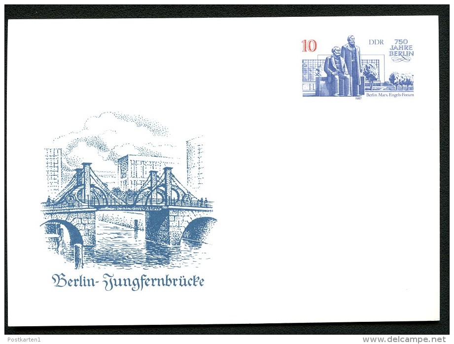 MARX-ENGELS-FORUM BERLIN DDR P96 Postkarte 1987 - Karl Marx