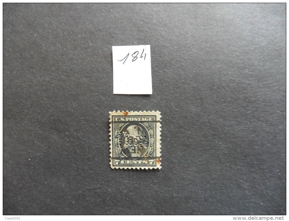 Etats-Unis :Perfins :timbre N°184  Perforé  DUN - Zähnungen (Perfins)