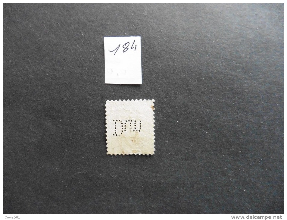 Etats-Unis :Perfins :timbre N°184  Perforé  DUN - Zähnungen (Perfins)