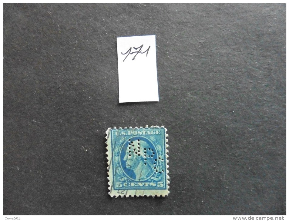 Etats-Unis :Perfins :timbre N°171  Perforé  NPC  Oblitéré - Zähnungen (Perfins)