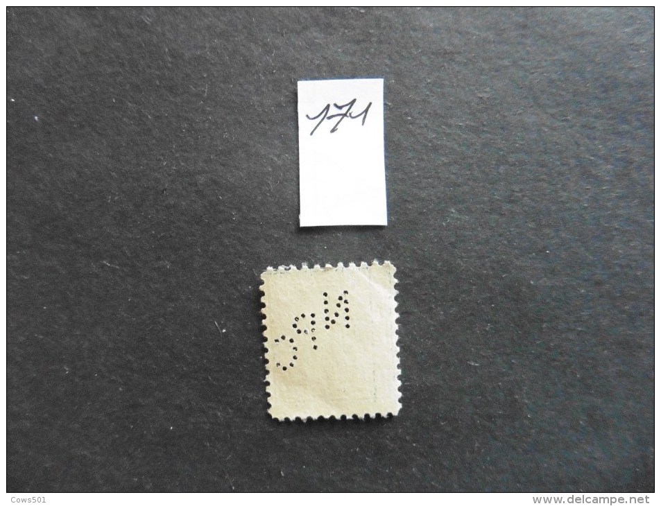 Etats-Unis :Perfins :timbre N°171  Perforé  NPC  Oblitéré - Zähnungen (Perfins)