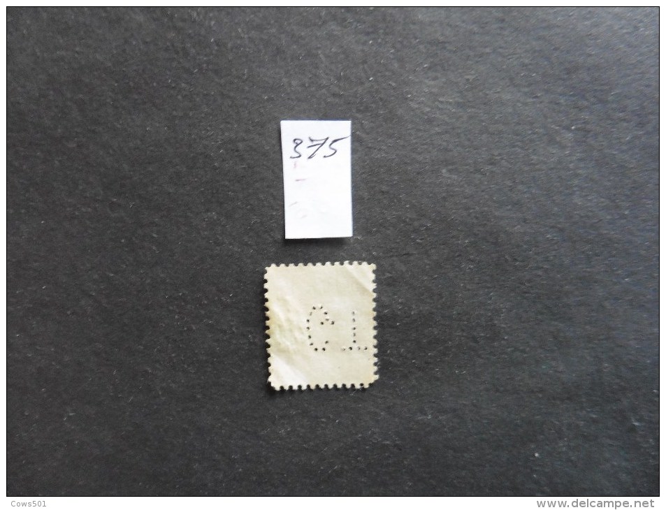 Etats-Unis :Perfins :timbre N°375  Perforé   GT  Oblitéré - Perfins