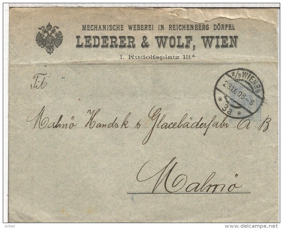 AUSTRIA 1908 WIEN ENTERO POSTAL LEDERER & WOLF - Sonstige & Ohne Zuordnung
