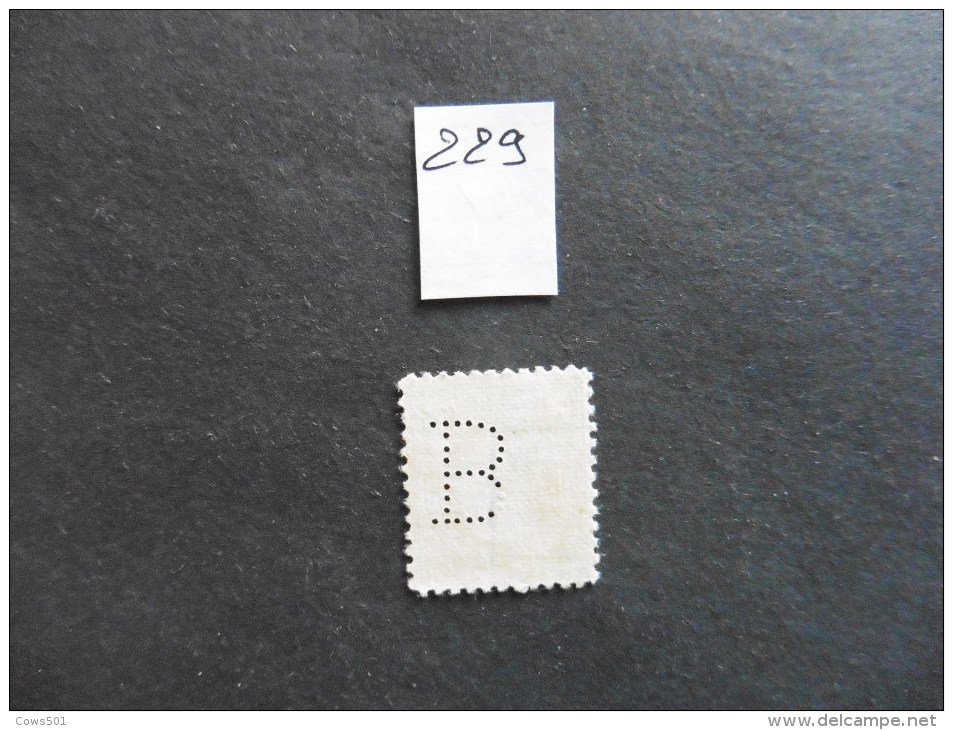 Etats-Unis :Perfins :timbre N°229  Perforé  B   Oblitéré - Zähnungen (Perfins)
