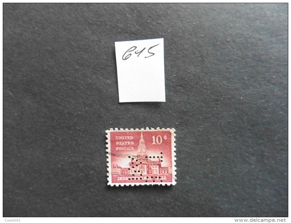 Etats-Unis :Perfins :timbre N°615  Perforé     B T P A  Oblitéré - Zähnungen (Perfins)