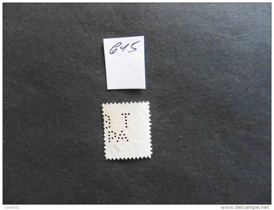 Etats-Unis :Perfins :timbre N°615  Perforé     B T P A  Oblitéré - Zähnungen (Perfins)
